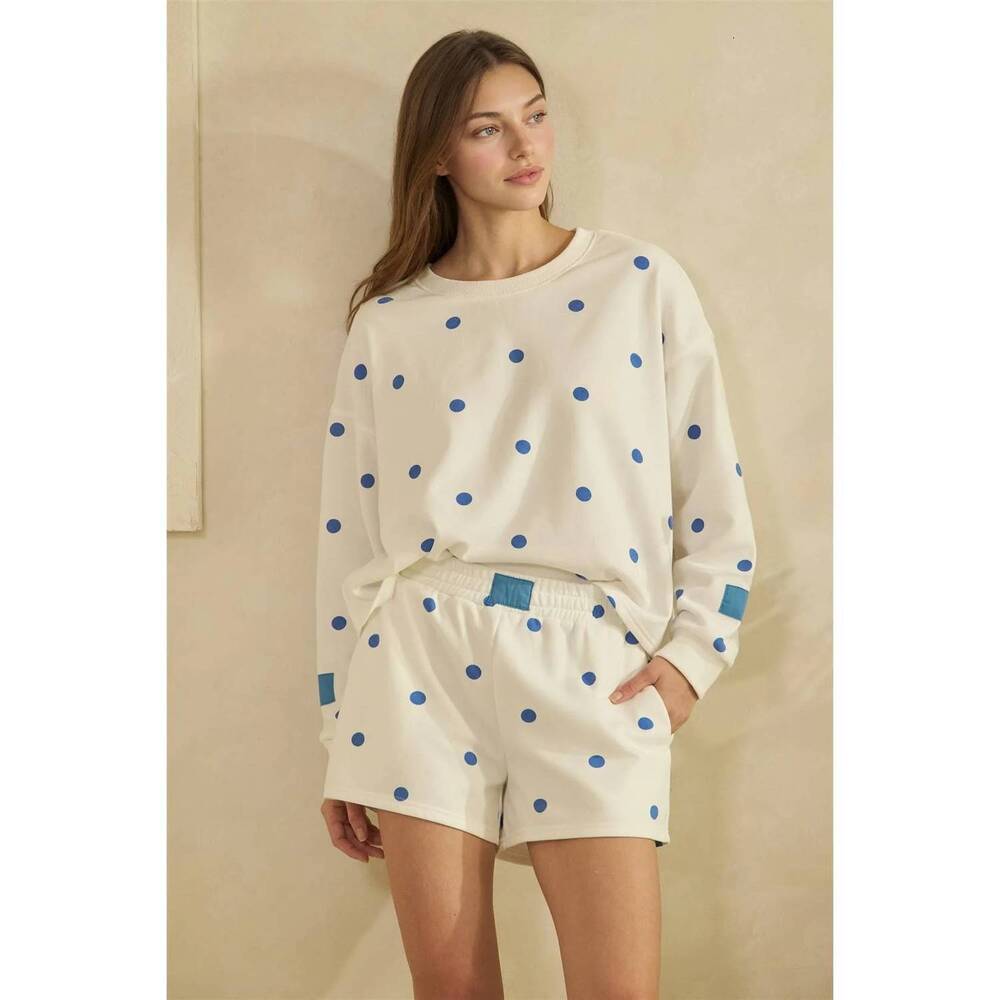 NEW VEVERET breezy dot set in white/blue